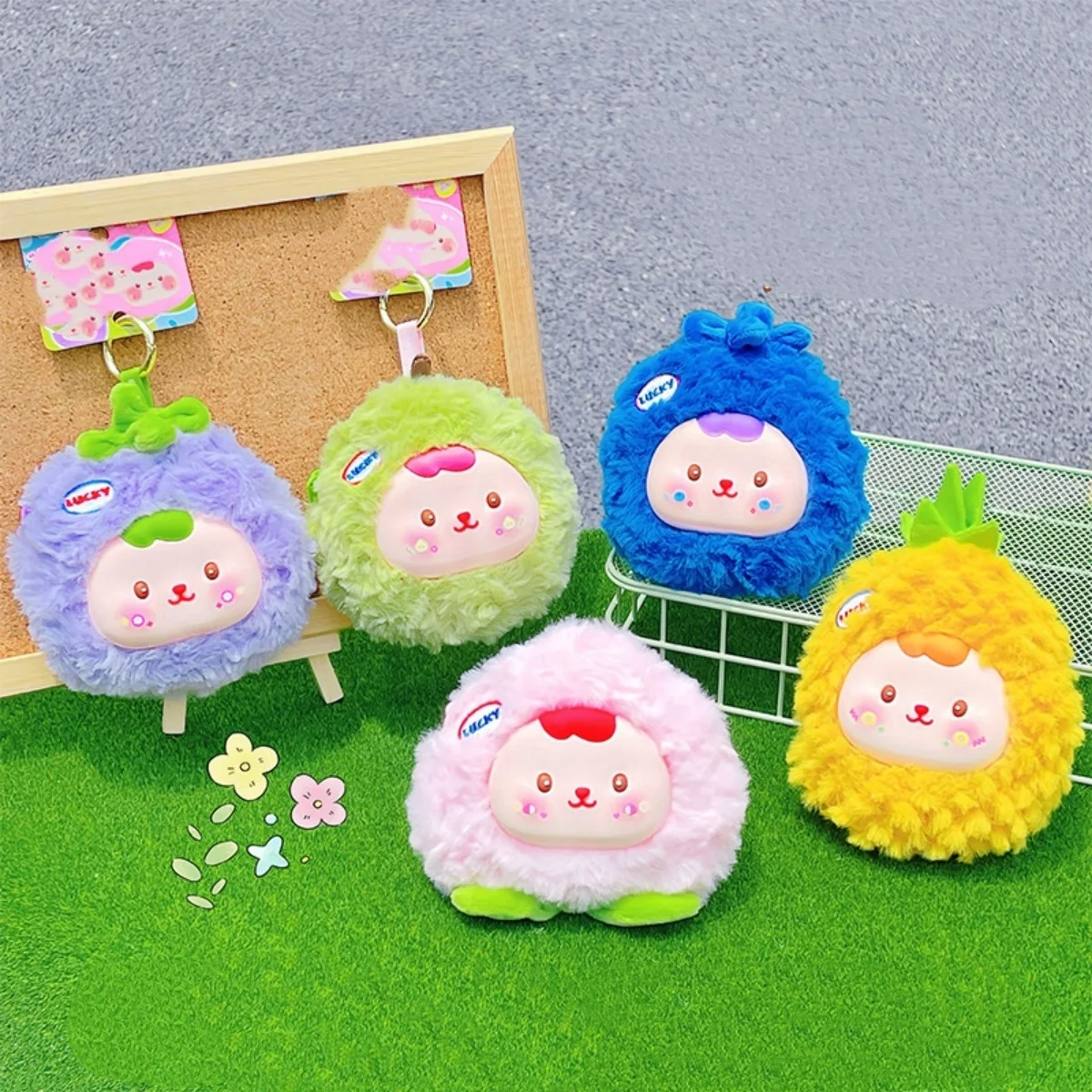 13 cm süße Obst-Geldbörse, Vinyl-Gesicht, Plüschtier, gefüllte Plüschtiere, Überraschung, Geburtstagsgeschenk, Spielzeug für Kinder, Taschenanhänger, Süßigkeiten auf Halloween