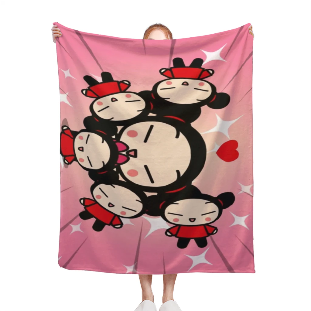 

Cute Cartoon Pucca Garu Comfortable Flanne Blanket Soft comforter sets throw for Couch Warm Flannel Blankets Bedroom Décor