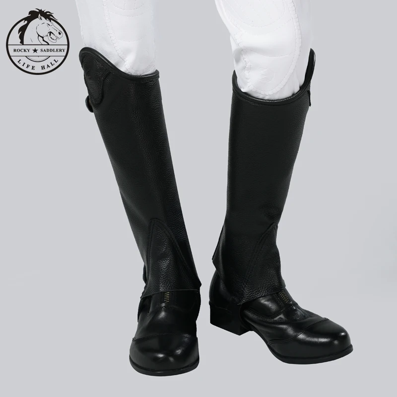 Cavassion half-chaps  Leather half chaps for children,  knight equestrian equipment Protect your legs while riding