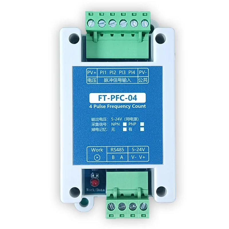 Pulse Counting Frequency Acquisition Flowmeter Speed Sensor Hall Switch Rain Casing Cylinder Count 485 Modbus