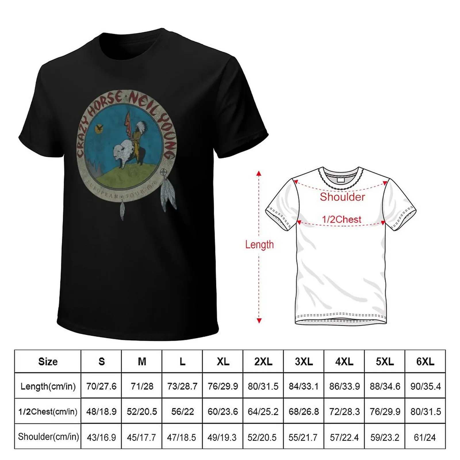 Retro Neil Young Crazy Horse Tour 1976 T-Shirt Performance Workout Short Sleeve Tee