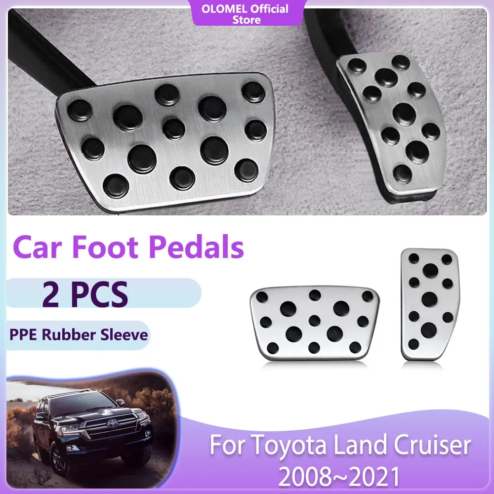 Car Foot Pedals For Toyota Land Cruiser V8 Lexus LX Roraima 2008~2021 Stainless Steel Brake Non-slip No Drilling Alloy Pad Cover