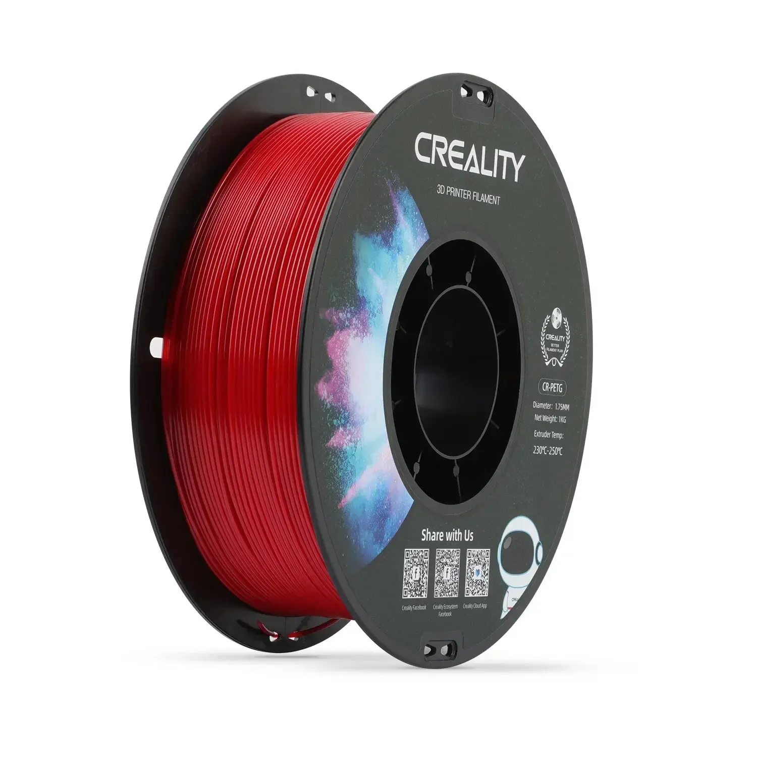 CREALITY CR-PETG Filament 1.0kg 1.75mm Eco-friendly Odorless and Non-toxic High Stability Moisture Resistance for FDM Printers