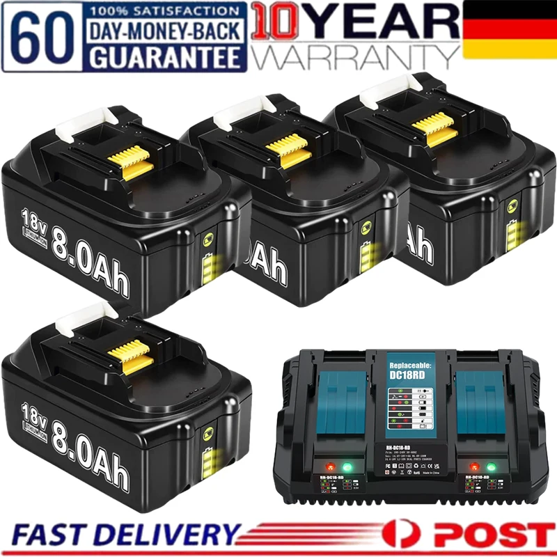 Für Makita 18V Batterie 8000mAh Ersatz Batterie Kompatibel Für Makita BL1830 BL1850 BL1840 BL1840B BL1850B BL1890 Power Tools
