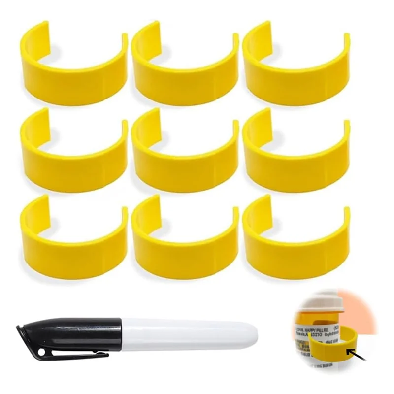 APPLIA-medicijnflesclip, etiketteclip voor medicijnflesjes, gemakkelijk te identificeren medicijn - fles met etiket