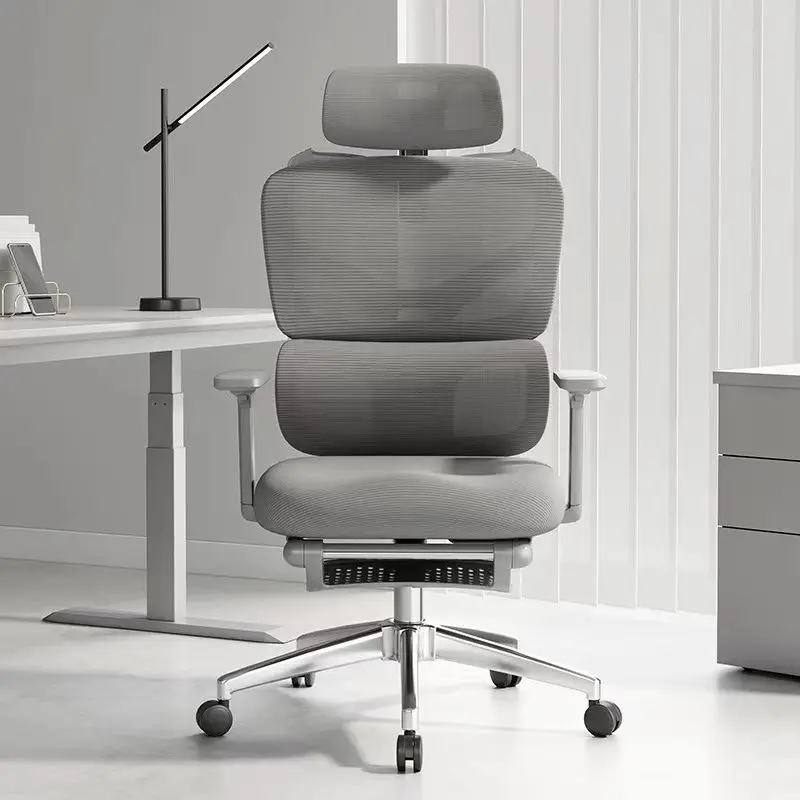 Adjustable Ergonomic Mesh Office Chair, Breathable High Back Computer Desk Chair with 6D Lumbar Support & Retractable Footrest