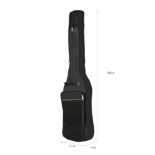 Imagen 2 del producto Bolsa para guitarra eléctrica, funda negra impermeable para guitarra, bolsa acolchada con doble correa, mochila, correas para los hombros, accesorios para guitarra