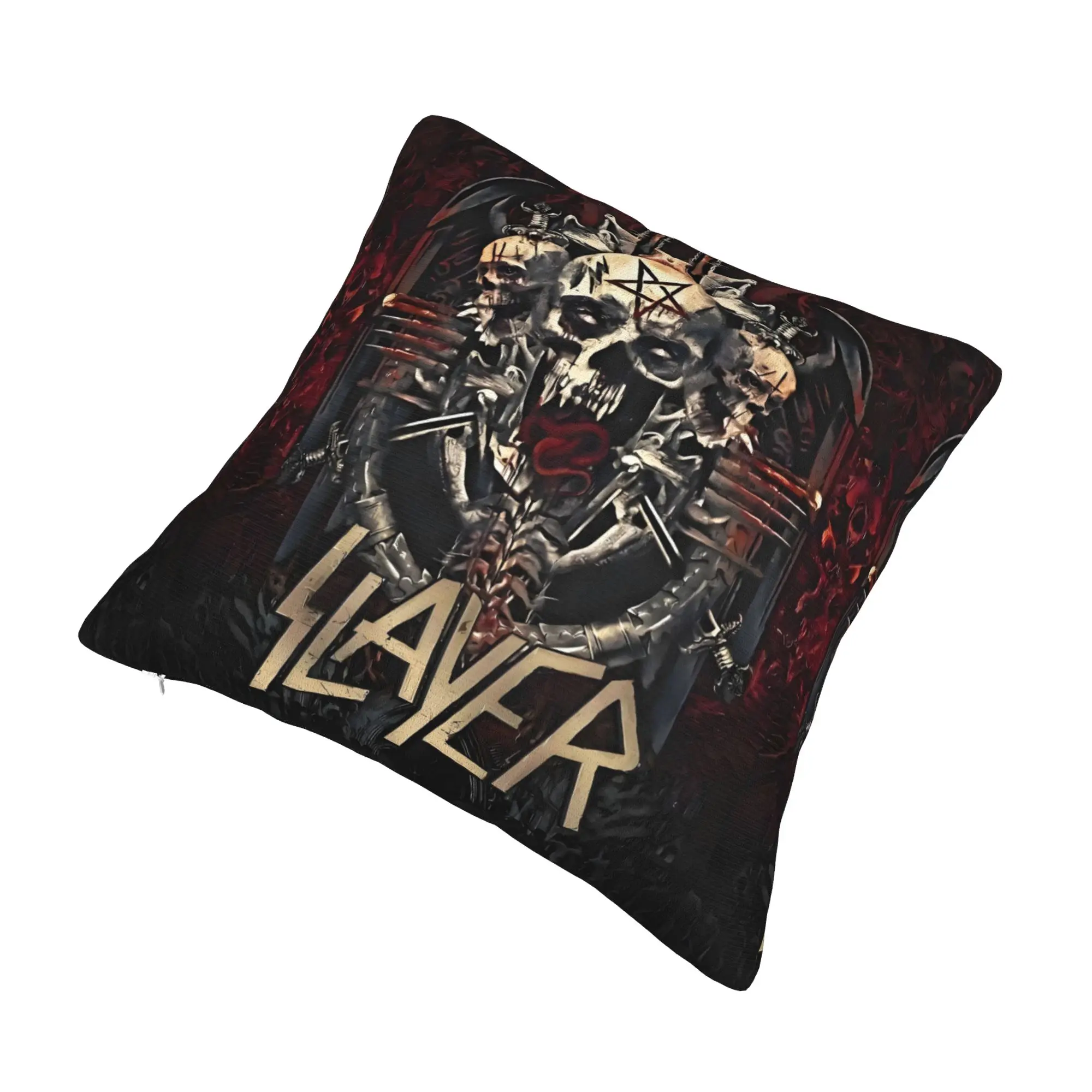 S-Slayers Band Metal  Pillow Case 45x45cm Bedroom Decoration Modern Pentagram Skulls Cushions for Sofa Square Pillowcase