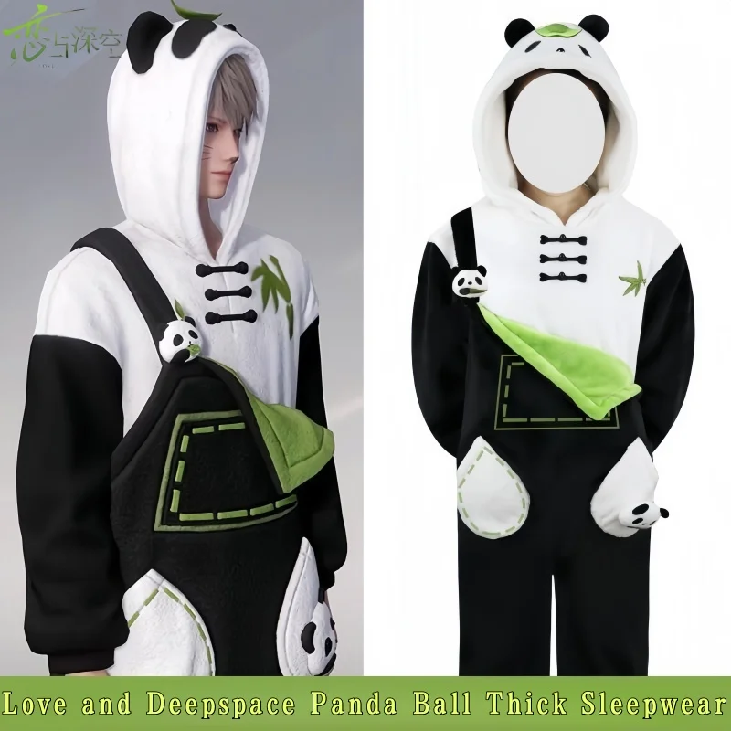 

Love And Deepspace Cute Pajamas Panda Jumpsuit Pajamas Couple'S Home Warmth Set Cartoon Bear Girls' Pajamas Anime Peripherals