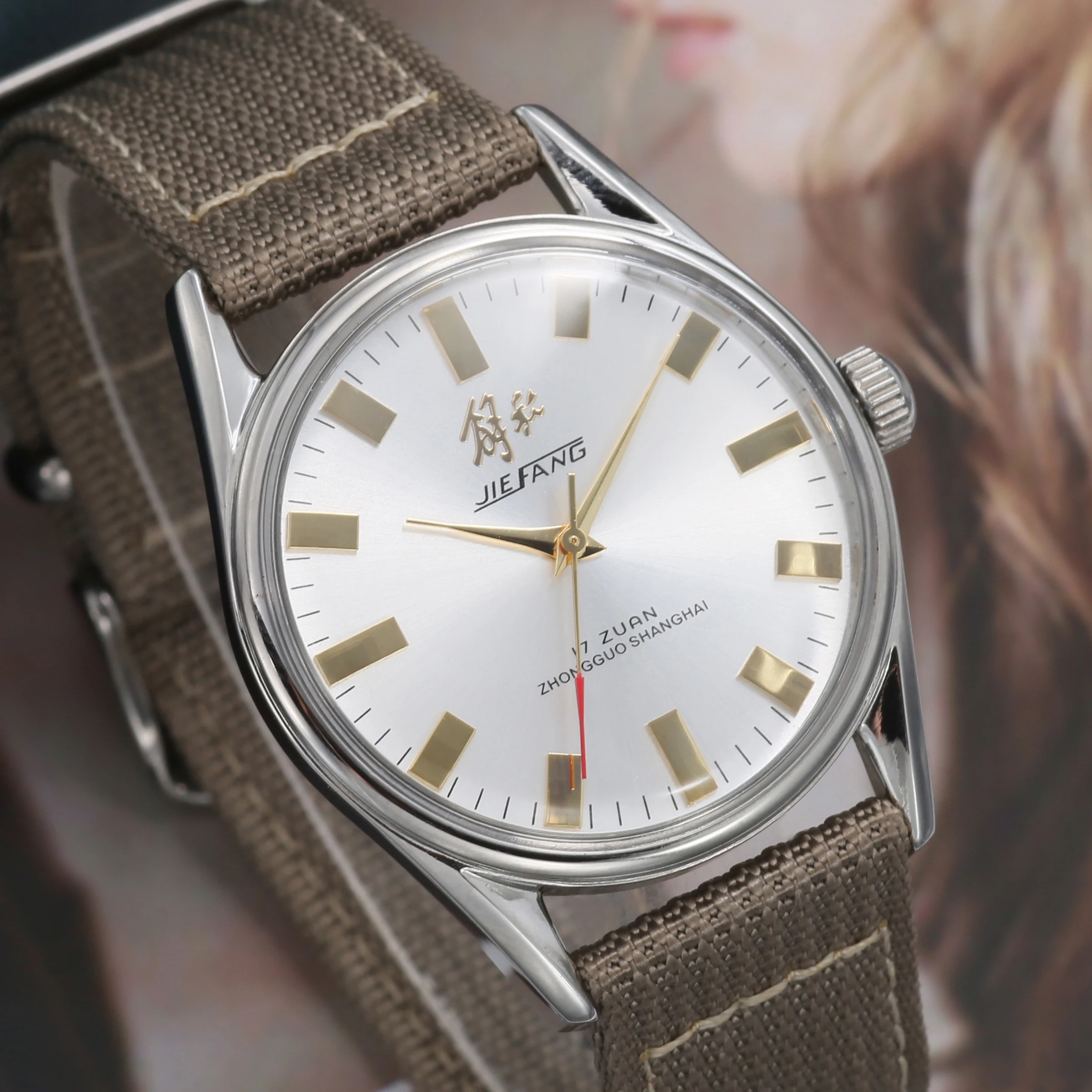 

Мужские механические часы Shanghai Diamond Retro с ручным заводом, водонепроницаемые, из нержавеющей стали 38 мм Relógio Masculino