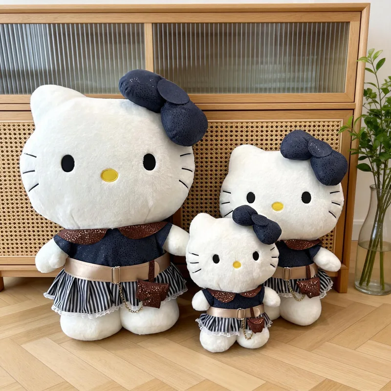 

New Sanrio Large Size Retro Kt 40/60cm Cute Hello Kitty Plush Soft Stuffed Animals Toys Birthday Gifts Room Decoration Doll