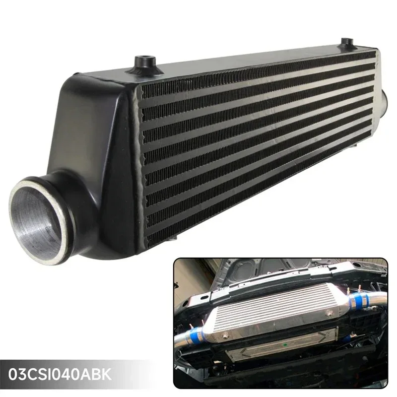 Black/Silver Universal Bar&Plate Front Mount Intercooler 550*140*64 FMIC 2.5