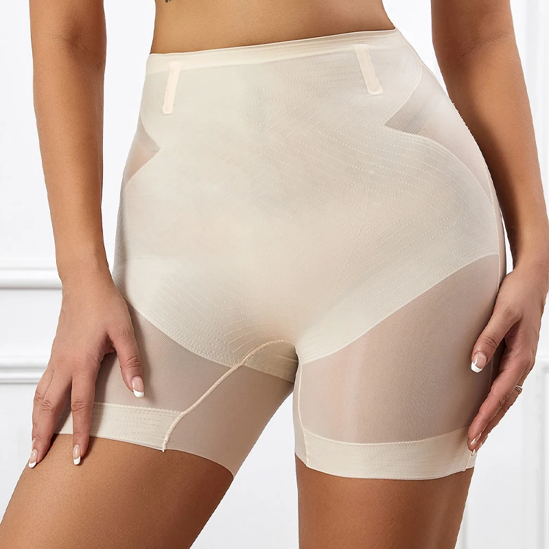 Ubau 1/2 pçs sem costura shorts de cintura alta calcinha para mulheres controle de barriga hip elevador calças de segurança de seda gelo roupa interior boyshorts boxer