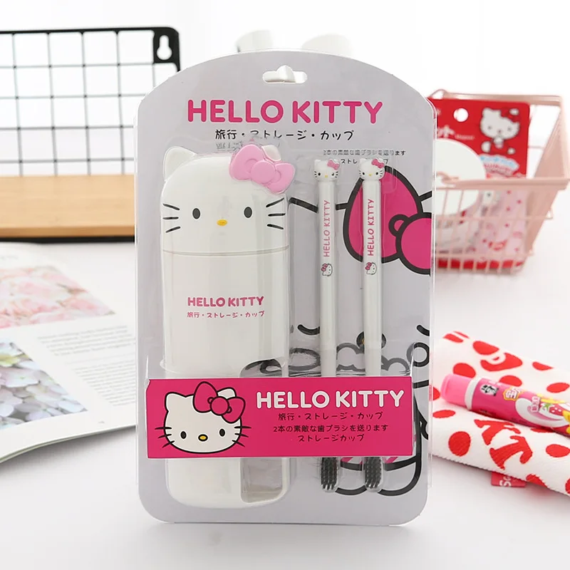 

Hello Kitty Toothbrush Set Kawaii Cartoon Travel Portable Adult and Children's Mouthwash Cup Toothbrush Cute Girl Gift Wholesale