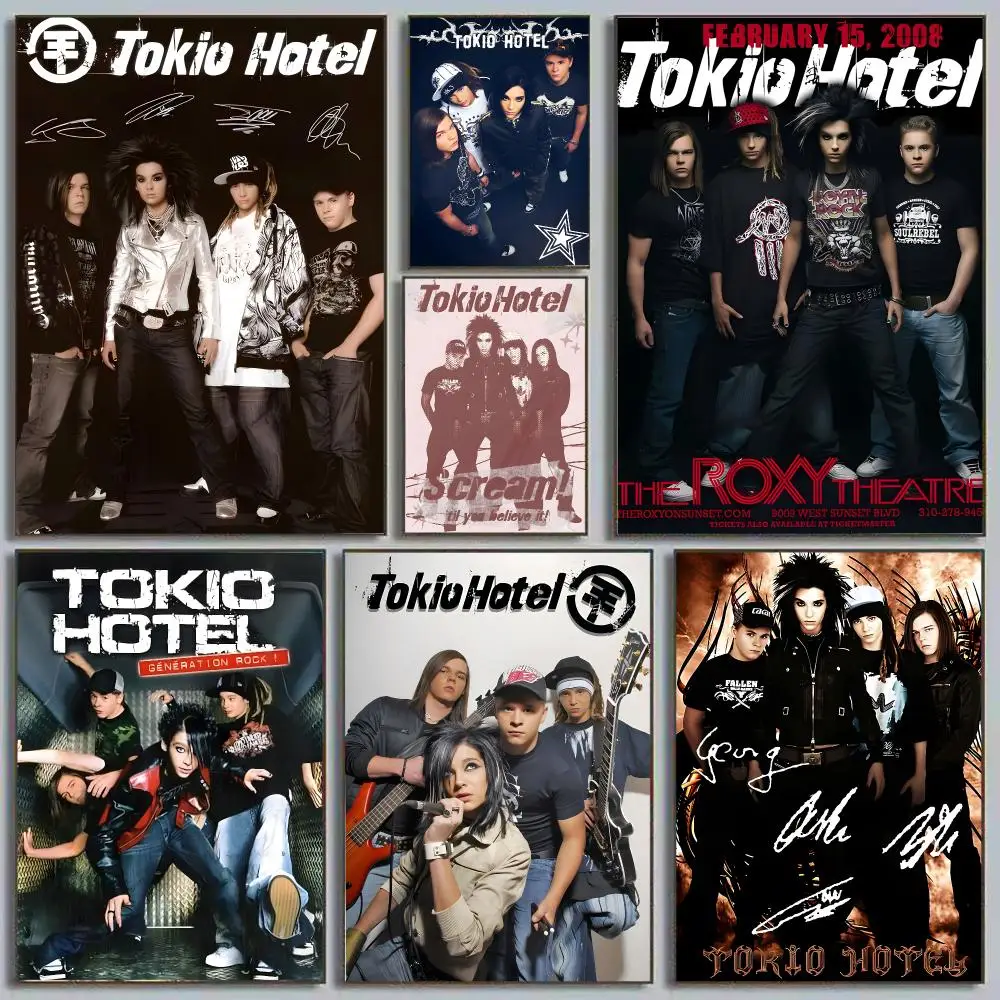 Tokio Hotel German Rock Bill Kaulitz Emo Pop Era Painting Calligraphy Poster Eco-Friendly Decor Frameless Canvas