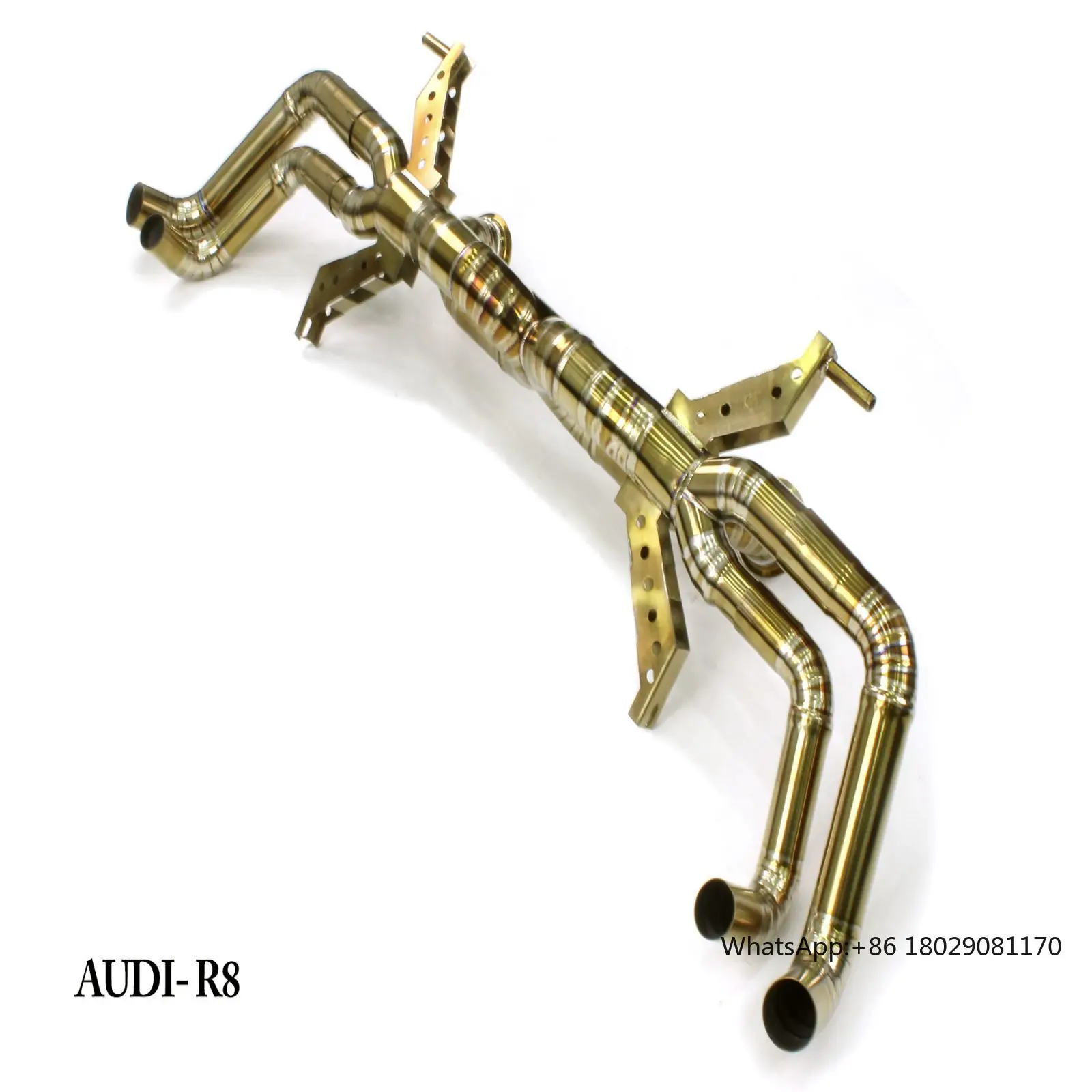 For Audi R8 5.2V10 Support Cool Car Modification Exhaust Pipe Valvetronic Titanium Alloy Exhaust Front Pipe with Heat Shield