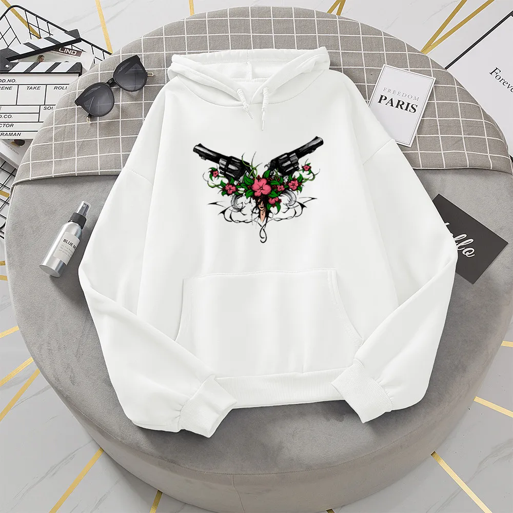 Oversize Punk Hoodies Women Printed Guns'N Rose Womens Funny Hoodie Winter Aesthetic Hoody Sweatshirt graphic hoodies clothing