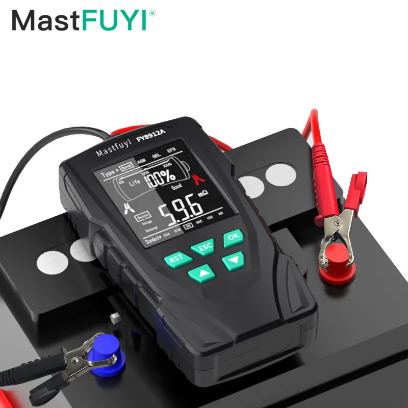 MASTFUYI Car Battery Tester 12V/24V Battery System Analyzer 50-2000CCA Battery Health Display Comprehensive Diagnostic Test Tool 