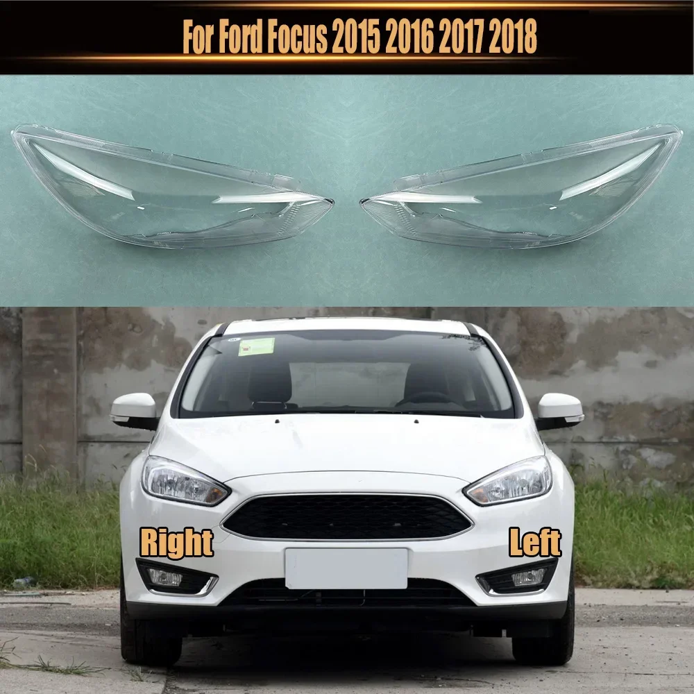 

For Ford Focus 2015-2018 Lampshade Headlamp Shell Lampmask Headlight Cover Transparent Shade Lens Plexiglass