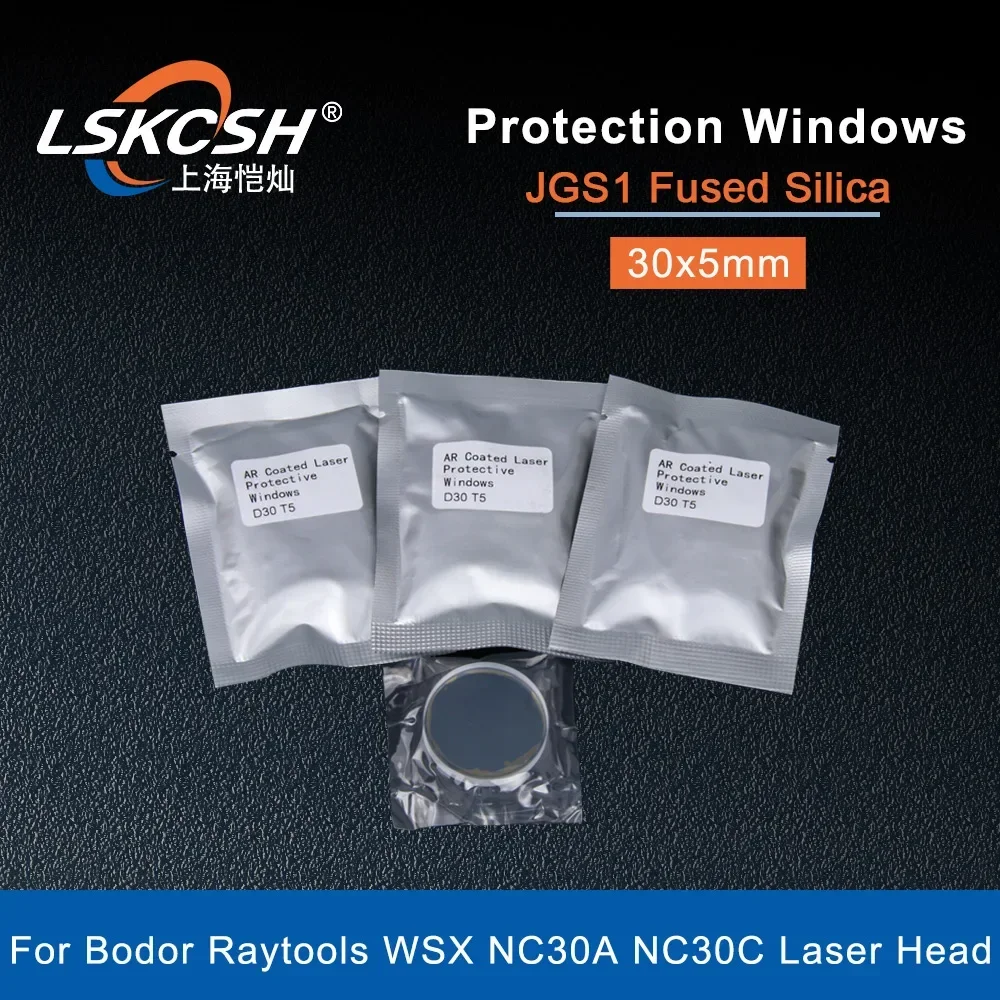 LSKCSH 100Pcs/Lot  WSX Laser Protective Windows/Mirror 30*5mm For Fiber Laser Bodor Raytools WSX PR Ospri NC30A NC30C Laser Head