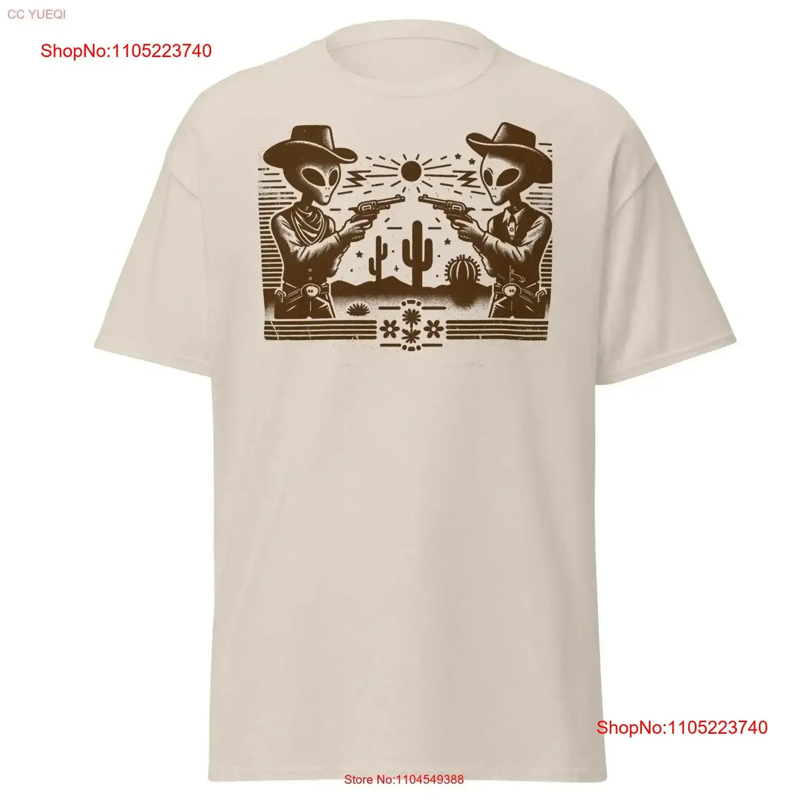 

Alien Cowboys Meme T Shirt Cosmic Cowboy UFO Retro Cute Colorful Space Science Geek vintage Washed Slightly homme Casual