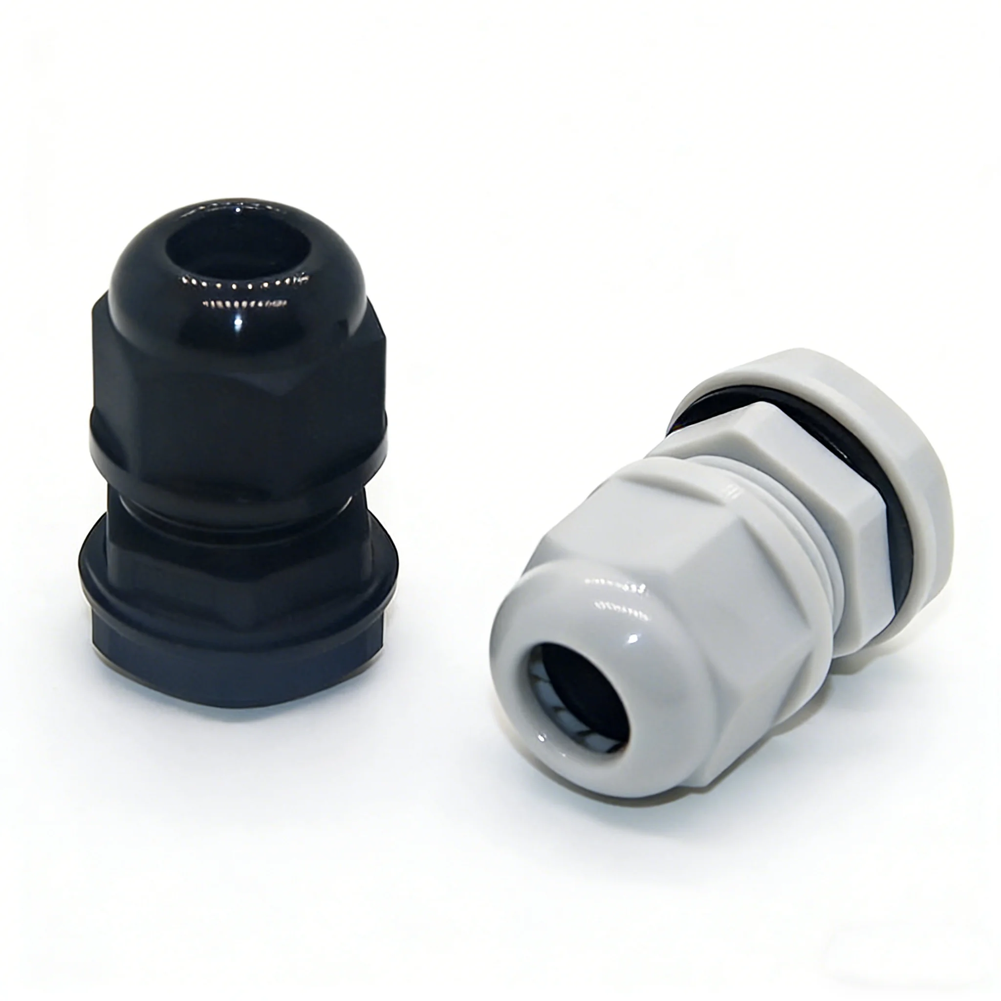 Waterproof Nylon Plastic NPT Cable Gland Connector IP68 Black White 3/8” 1/2” 3/4” 1” 1-1/4” Sizes Rohs Certified