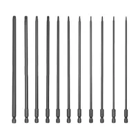 11pcs 200mm Extra Long Torx Screwdriver Bit Security Tamper Proof Star Magnetic Screwdriver 1/4 Hex Screw Driver Bits Hand Tools
