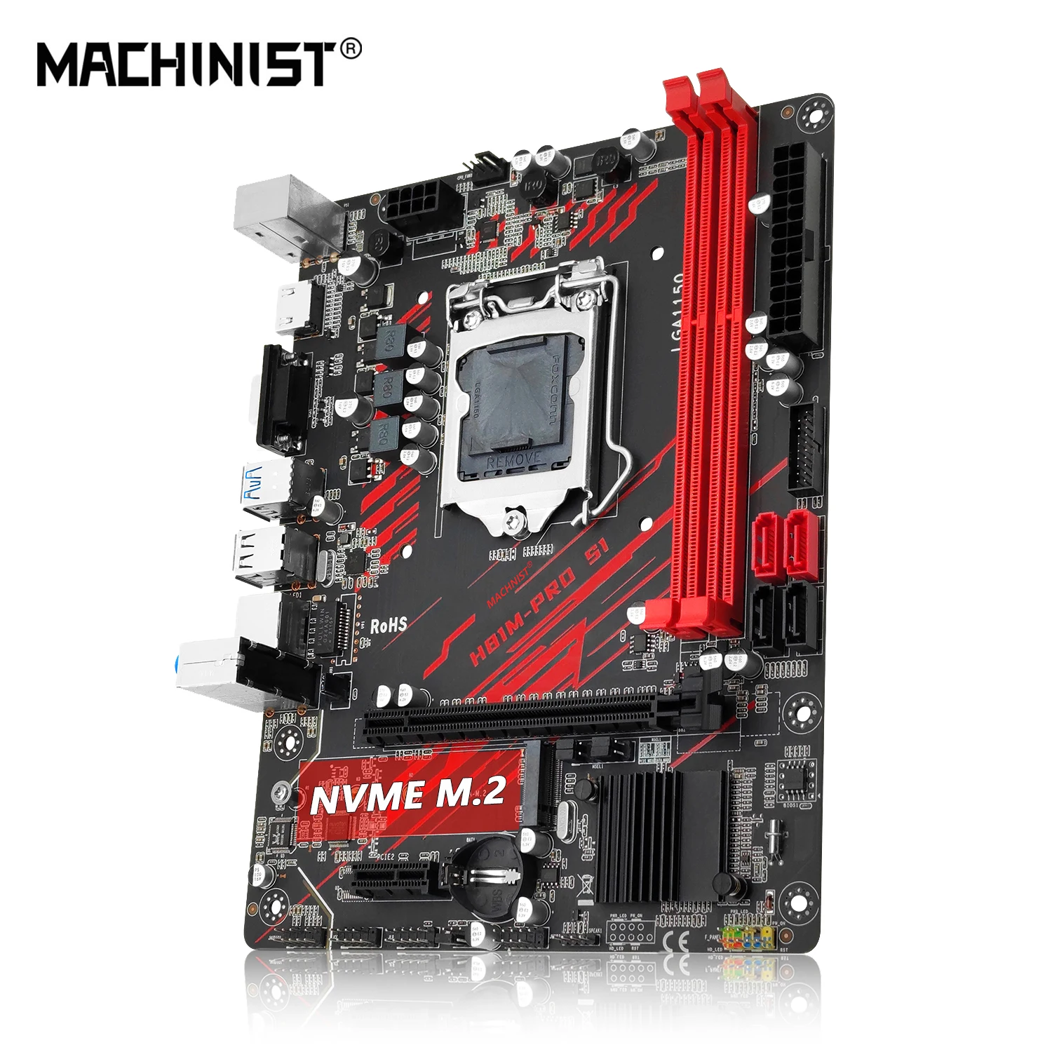 MACHINIST H81M-PRO S1 Motherboard LGA 1150 NVME M.2 Slot Support I3 I5 I7/Xeon E3 V3 Processor DDR3 RAM H81 Mainboard