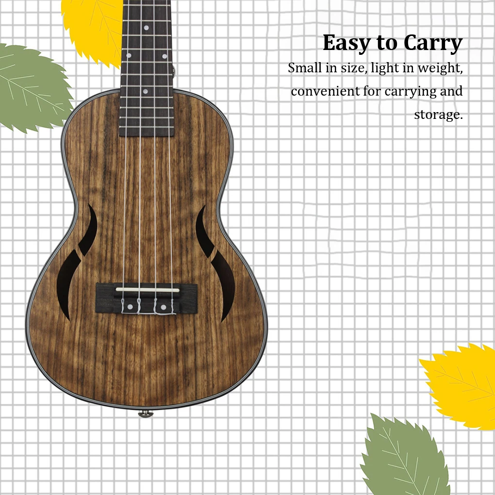 Ukulele Durable Guitar Portable Professional Stringed Guitars Concert Uke Folk Beginner Supplies 26inch Walnut