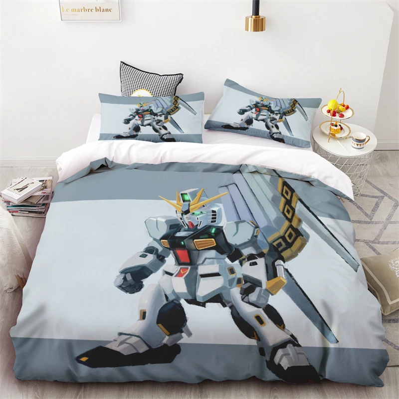 

3pc Duvet Cover Mobile Suit Gundam Movie Childhood Anime Soft and Comfortable Suitable for Kids and Adults Gift