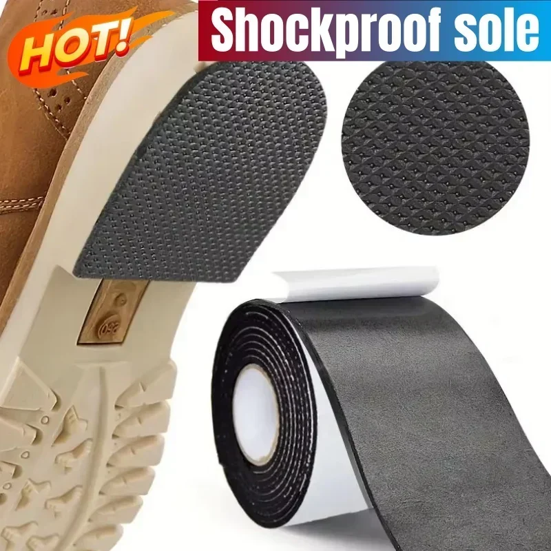 Protector de Suela de Zapatos Autoadhesivo Antideslizante de 1m, Almohadillas de Goma Duraderas para Tacones Altos, Almohadilla Amortiguadora Resistente al Desgaste