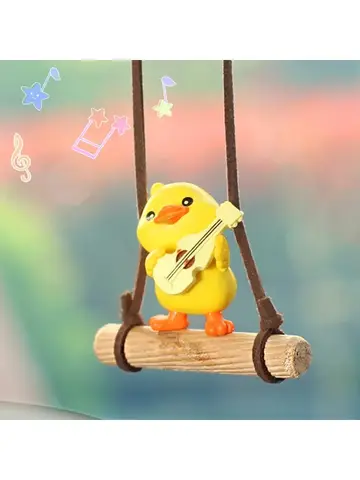 Cartoon Cute Animated Car Accessories Swinging Duck Pendant Car Rearview Mirror Ornaments Birthday Gift Couple Accessories Car