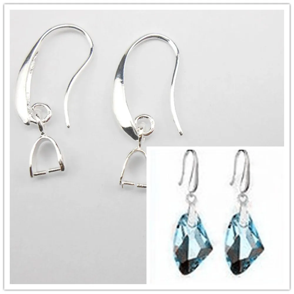 10-100PC Wholesale Lot 925 Silver Color Jewelry Findings 925 Sterling Silver Color Earring Pinch Hooks Earwire For Crystal Pearl