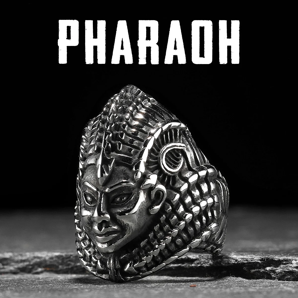 Egyptian Pharaoh Men Rings Stainless Steel Women Jewelry Punk Gothic Rock Vintage Cool Stuff Fashion Accessories Gift Wholesale