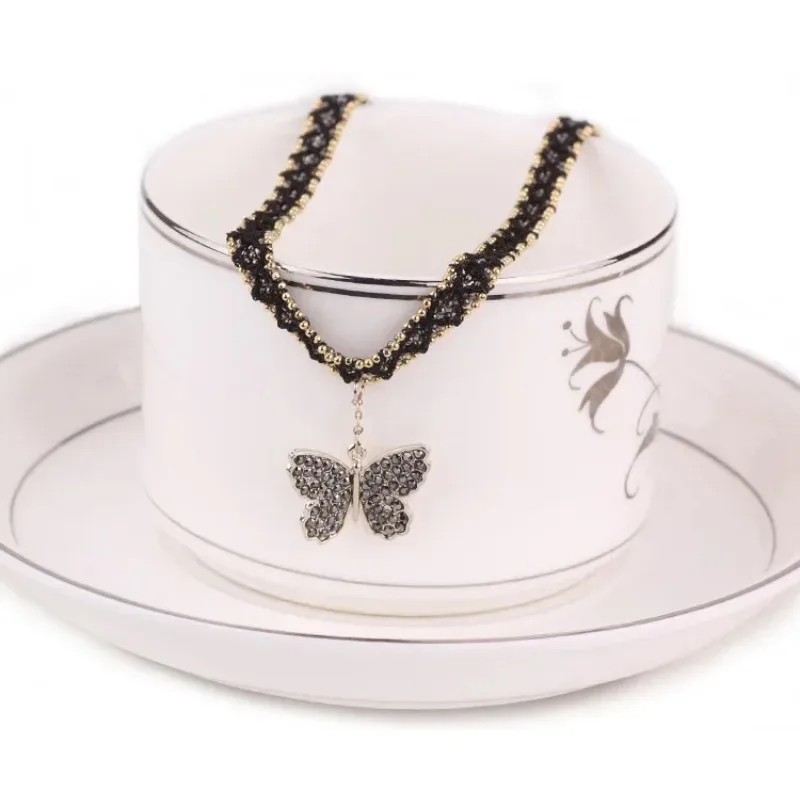 

Retro necklace, lace collarbone necklace, women's butterfly necklace, sexy necklace, fashionable clothing women's collar