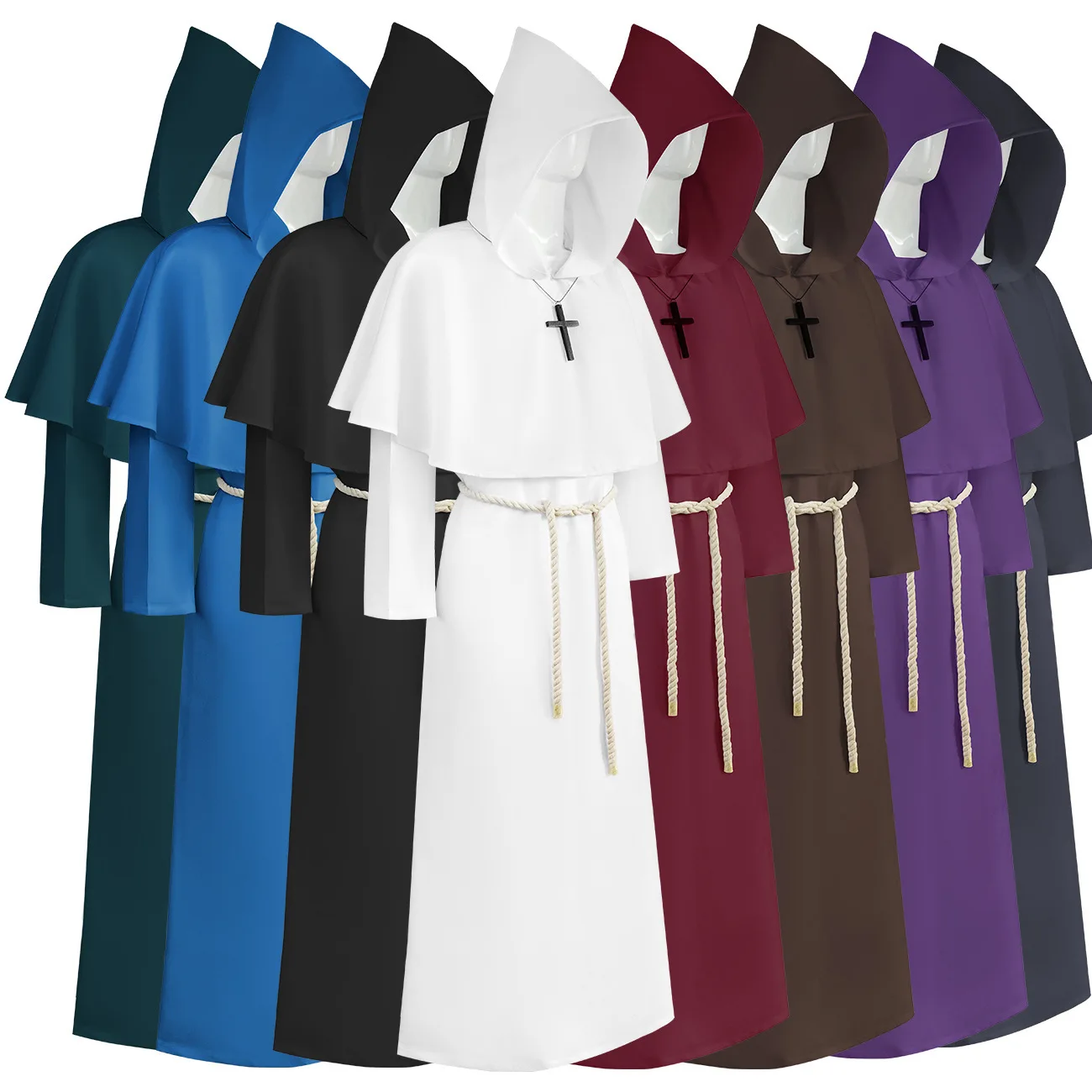 القرون الوسطى الراهب رداء راهبة عادة معالج الكاهن لوهوين تأثيري حلي المرأة المرحلة العرقية الملابس الربيع NO0025 #2