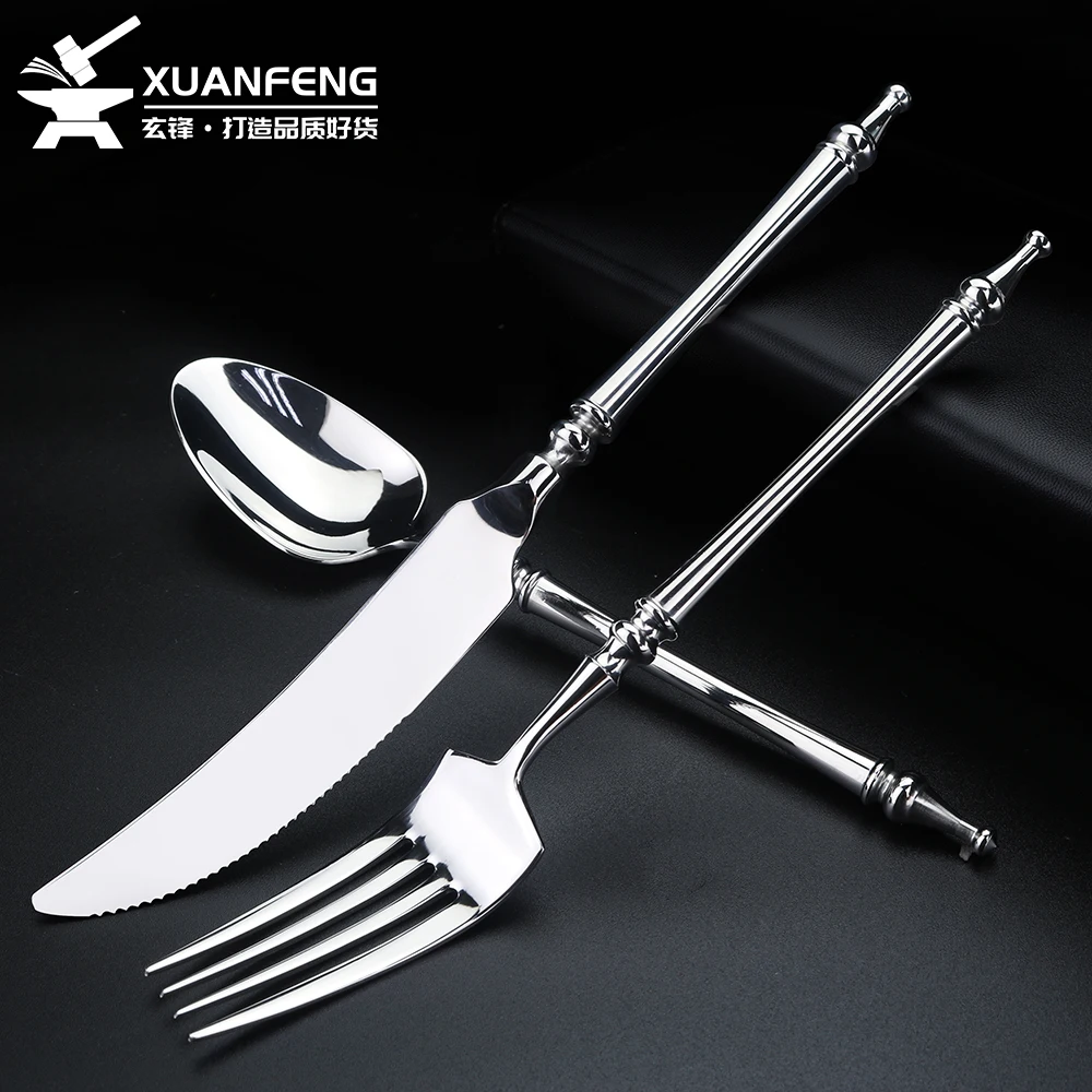 304 stainless steel knife, fork, spoon, Western restaurant, hotel, high-end feeling, steak knife, fork, dessert spoon, fork