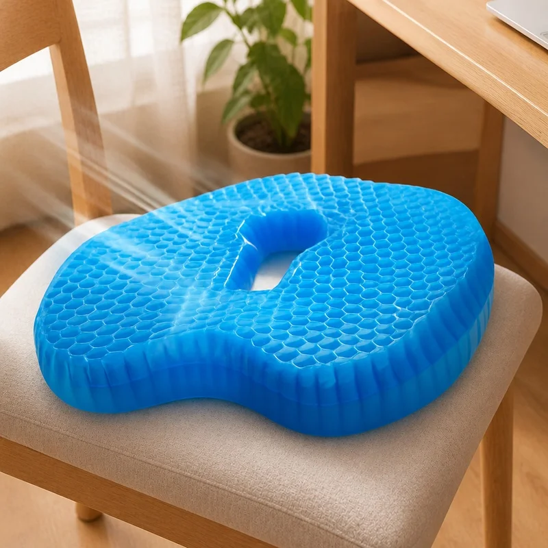 U-Shaped Gel Cushion for Enhanced Comfort and Support During Long Sitting Sessions
