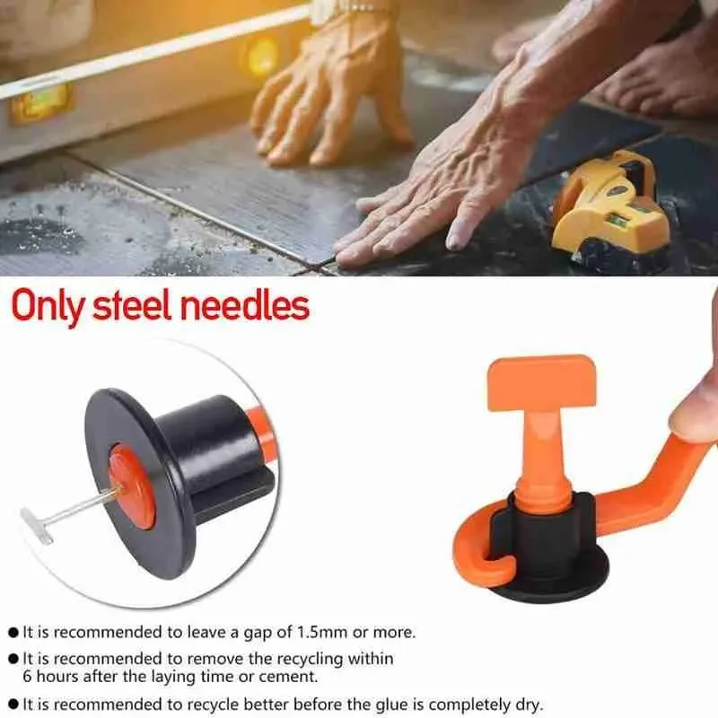 100pcs Kittile Leveling System Reusable Flat Ceramic Floor Wall Construction Tools For Flooring Wall Tiles