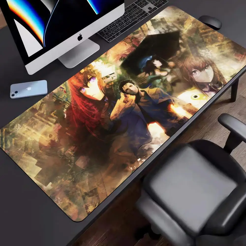 PK control Mouse Pad Non-Slip Desk mats Rubber Edge Teclado DIY S_steins_GateS games computer locking Mice Pad Mousemat