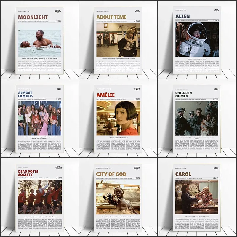 Retro Movie Poster about Time/Girl Interrupted/GoodFellas/Moonlight Modern Classic Film Wall Vintage Print Home Decor Unframed