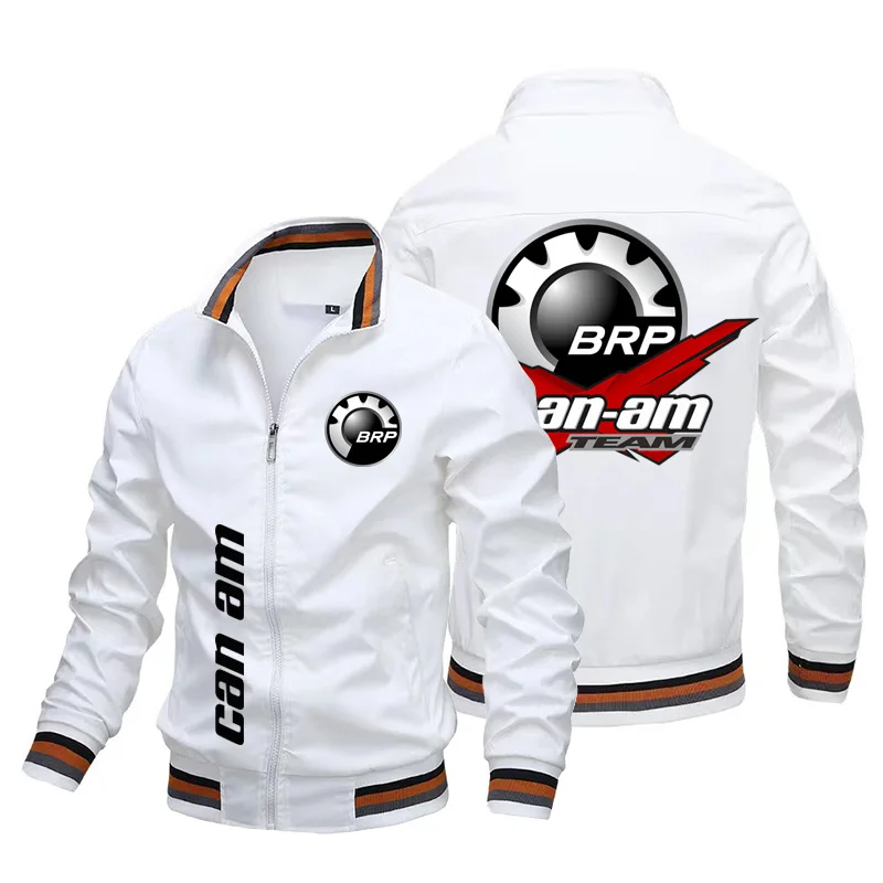 2024 New Trendy Men\'s BRP CAN-AM Logo Print Jacket Scrambling Motorcycle Jacket Trendy Casual Biker Racing Jacket Men Clothing