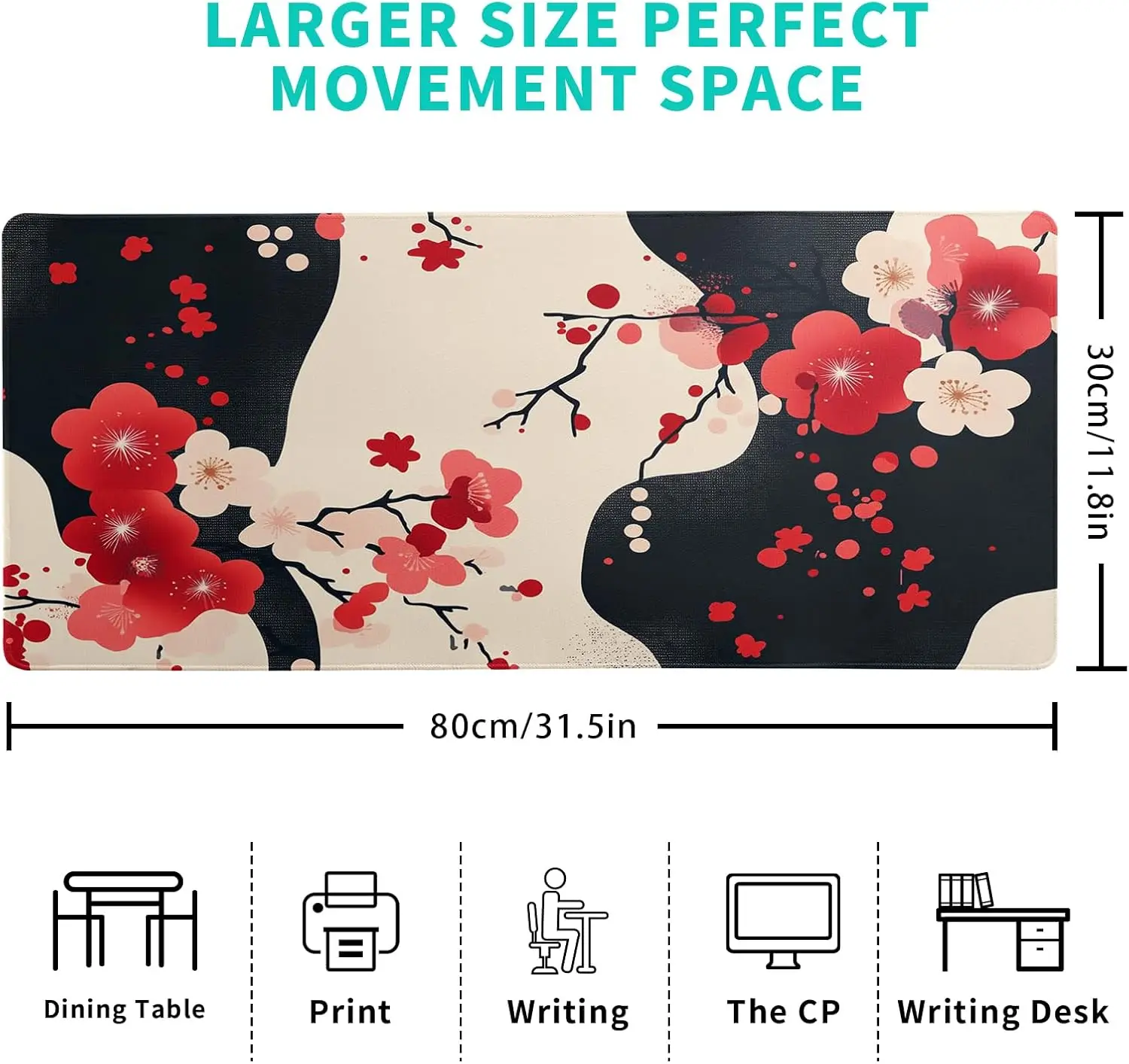 Cherry Blossom Anime XXL Mouse Pad – Anti-Slip, Stitched Edges for Gaming & Office Desk Use