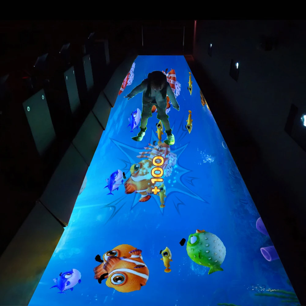 Amazing Christmas Gift 4k Interactive  Projection Wall Floor for Party, Event with 22 Sea Fish Dinosaur Game Software