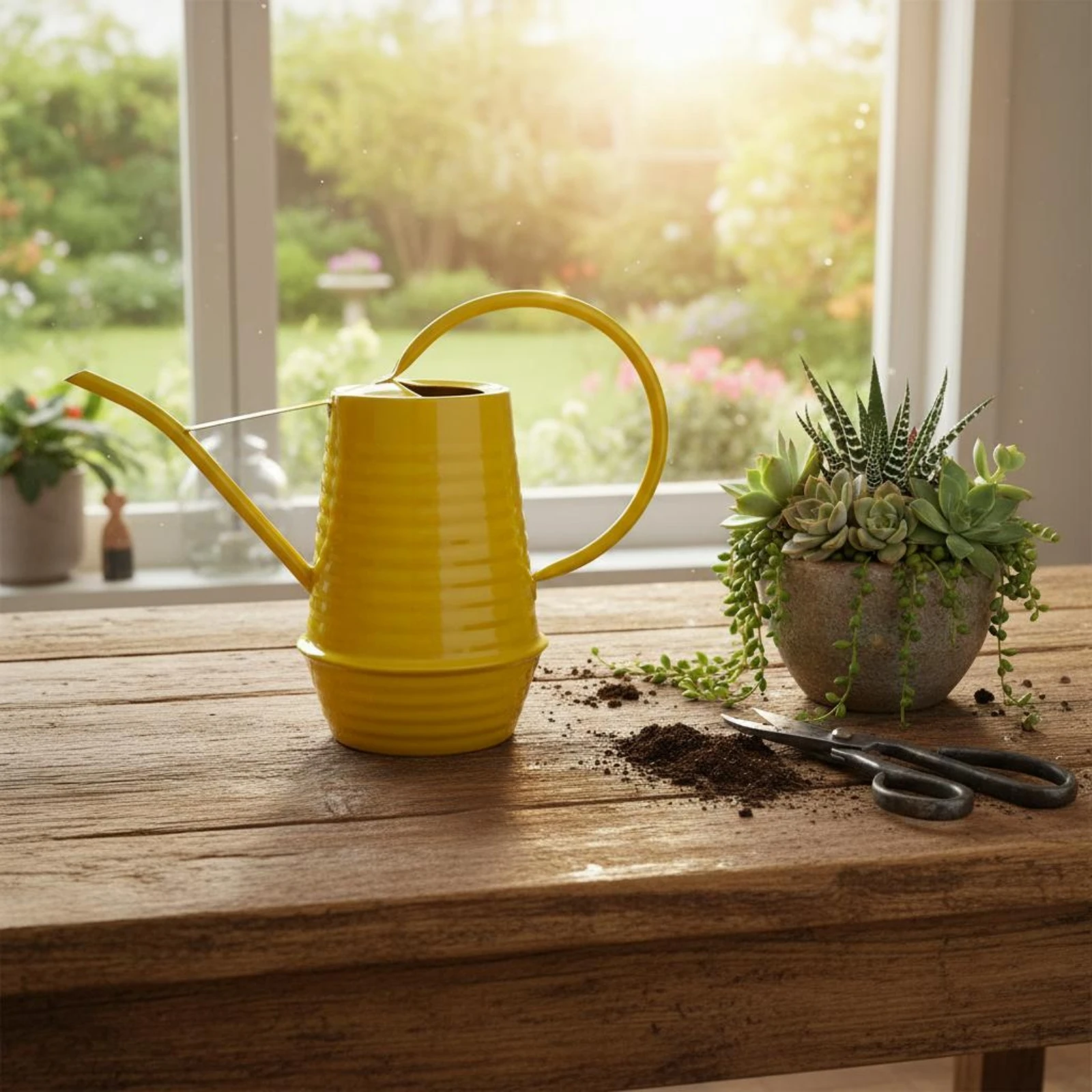 Regadera de metal resistente a - Gardening Tools Long reseña y precio