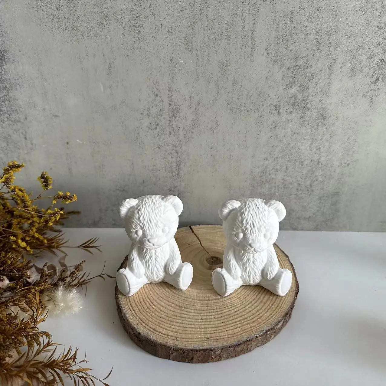 DIY Bear Decoration Plaster Mold Light Smile Bear Teddy Plaster Mold Drop Glue Mold