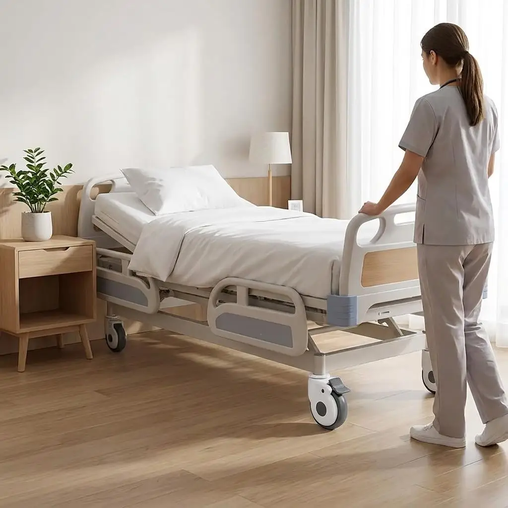 Silent 5 Inch Medical Swivel Casters, 24/28 Round Plug Rod 16 Thread Stem Wheels for Hospital Bed Nursing Trolley Stretcher