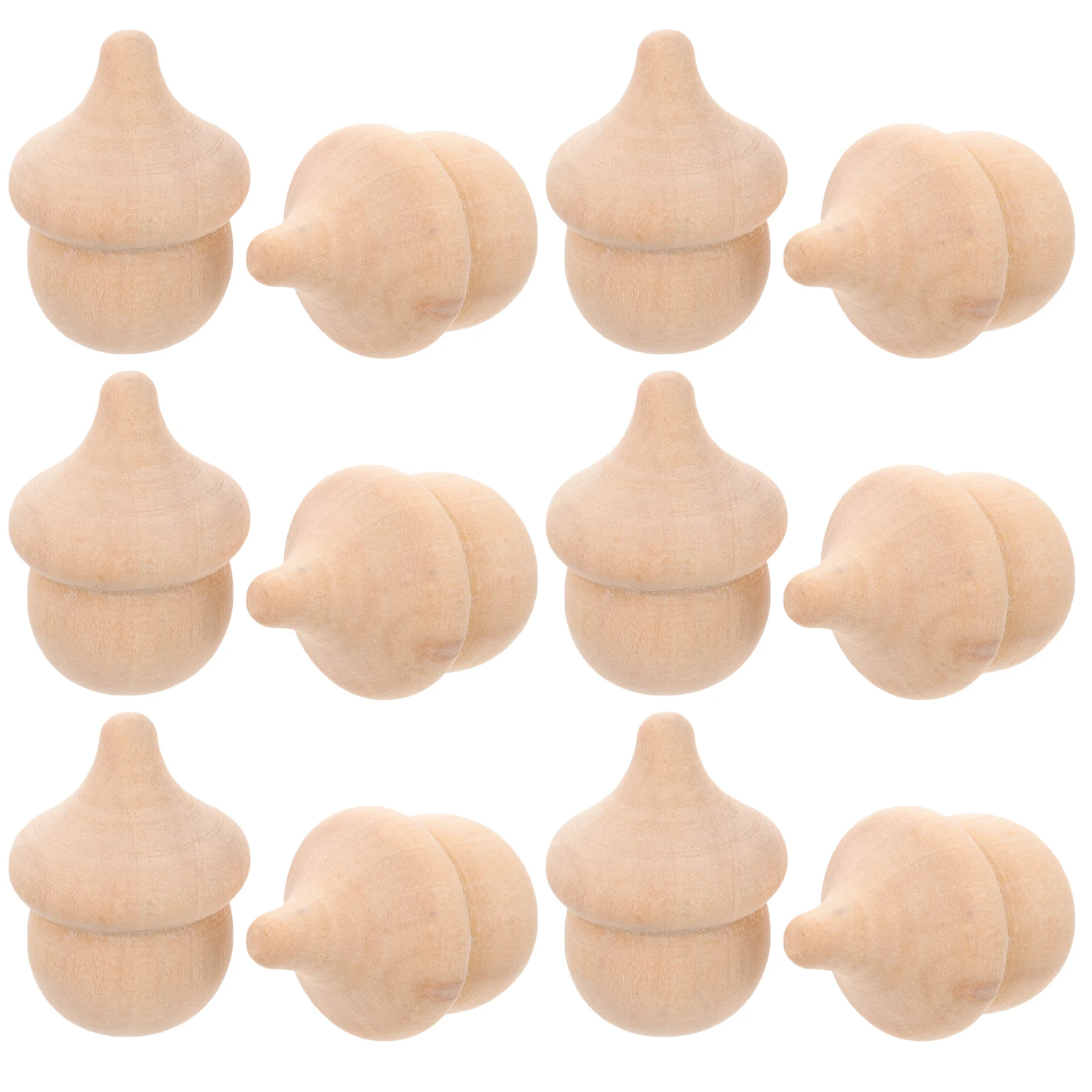 

20 Pcs Acorns Craft Wooden Acorn Decor Supplies Natural Finish for Kids Holiday Decor Sewing Tools Accessories