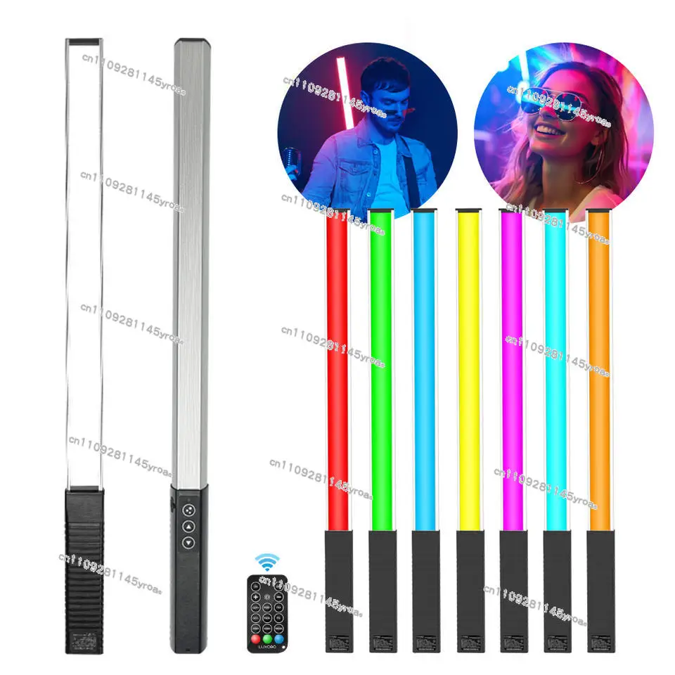1000lm IR Control 36 Colors Led Video Light Wand LUXCEO Q508A with 2.1m 80.7 Inch Stand Tripod & Head for Photogtaphic Lighting