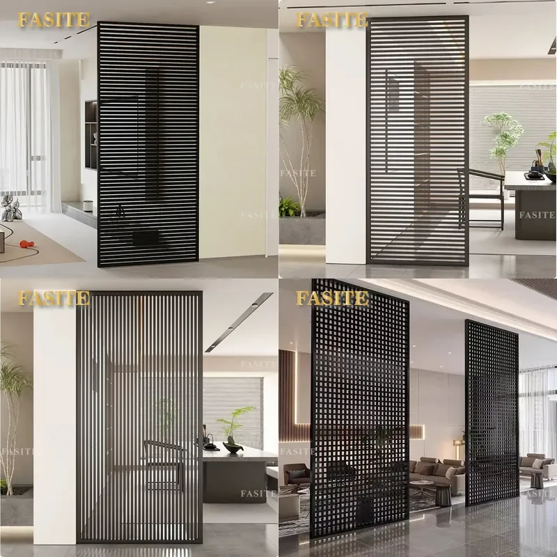 For Office Entrance Living Room Decorative Background Simple Light Luxury Hollow Metal Grille Stainless Steel Partition